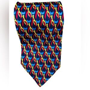Fendi Blue and Red Patterned Tie
